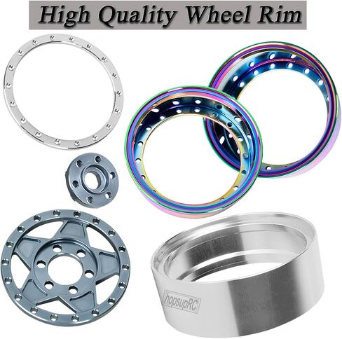 RC Aluminium 1.9in إطارات الإطارات و 1.9in ترقيات حافة العجلات Beadlock جزء لـ 1/10 RC Crawler SCX10 TRX4 VS4-10 GEN8.AOLLY RIM 1.9inch Beadlock Wheel Hub Rim （Brown）） in Saudi Arabia