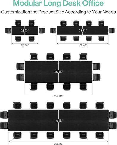 Tribesigns 6.5FT Conference Table, Large Rectangle Conference Room Table, Long Meeting Seminar Table Business Tables for 6-8 People (One Table) in Kuwait