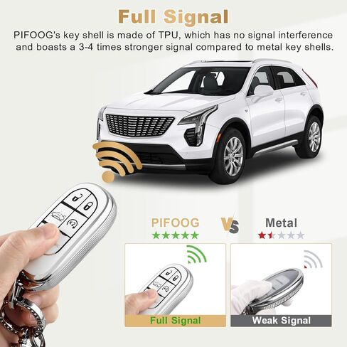 PIFOOG Key Fob Cover for Nissan Rogue Pathfinder 2023 5 Button Car Keys Case Shell Cute Bling Keychain Smart Remote Key Protector Accessories TPU Girly Women White Silver in Kuwait