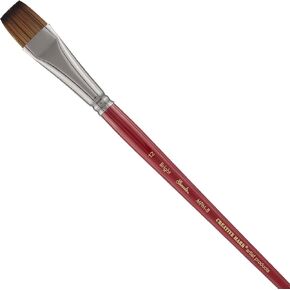 Creative Mark Staccato Artist Paintbrush - Bright Size 12 - Synthetic Long Handled Brushes for Acrylic Paints, Handmade and Full Bodied with Springy Response