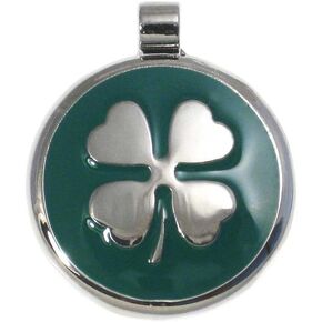 LuckyPet Clover Jewelry Tag - Pet Identification Tag for Dogs - Custom Engraved on The Back Side - Size: Large, Color: Green