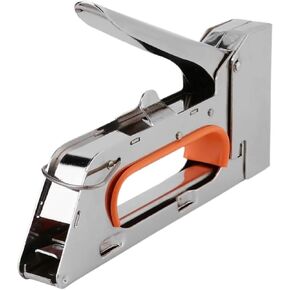 Oil-Free Pneumatic Staple Gun Heavy-Duty Stapler Upholstery Stapler 4/6/8mm Paper Window Tacker Tools with 2400pcs Stainless Steel Nails for Woodworking Furniture Binding