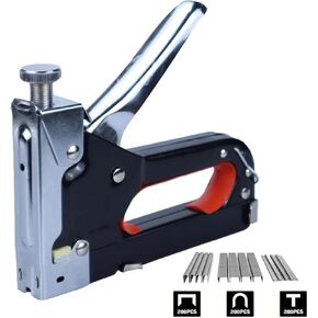 Oil-Free Pneumatic Staple Gun Heavy-Duty Stapler Decorative Nail Gun Heavy Duty 3-in-1 Nail Gun 600 Staples Manual Nail Gun Adjustable Nail Gun