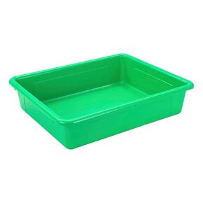 School Smart Sturdy Plastic Storage Tray, Multifunctional Design for Classroom, Home, and More, Letter Size, Green