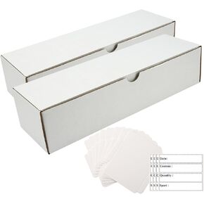 Cardboard Boxes for Trading Cards,Baseball,Football,Basketball,Hockey, Sportscards,Trading Card Storage Box for Toploader full lid-Corrugated Cardboard Storage Boxes (4-PACK, White)