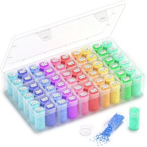 60 Bottle Diamond Painting Storage Containers, 15 Grids Adjustable Craft Storage Container, Leakproof Bead Organizer for Rhinestones DIY Supplies (10.8" Large Capacity)