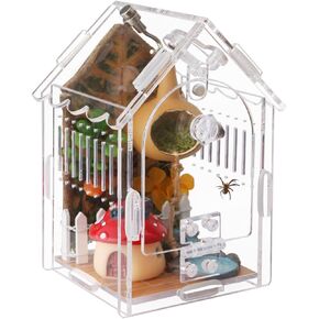 Jumping Spider Enclosure Kit Acrylic Terrarium for Tarantulas, Reptiles & Praying Mantis | Magnetic Feeding Port & Secure Latch | Arboreal Enclosure with Ventilation & Front Door