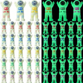 25 Pcs Colorful Mini Astronaut Figures Glow in The Dark Miniature Astronaut Toys for Kids Tiny Spaceman for Space Party Favors Goodie Bag Stuffers Fillers Piñata End of School Year Gifts