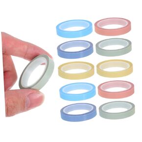 NUOBESTY 10 Rolls Post- Tape Memo Sticker File Tabs Self Adhesive School Supplies for Teachers Highlighter Tape Removable Clear Sticky Tabs Page Markers Tabs Sticky Book Tabs BOPP