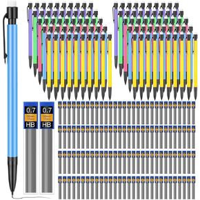 480 Pcs 0.7mm Mechanical Pencils Bulk Set Include Mechanical Pencil with Eraser HB Lead Refills for Art Office Classroom School Student Writing Drawing Sketching Supplies