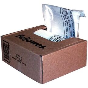 Fellowes Shredder Waste Bags, 6-7 Gal Capacity, 100/carton