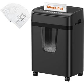 Bonsaii 12-Sheet Micro-Cut Paper Shredder and 24-Pack Shredder Lubricant Sheets