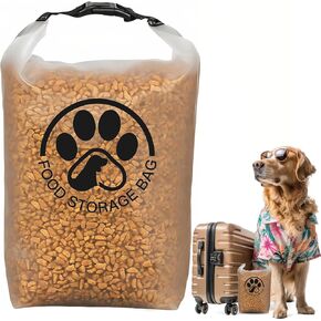حقيبة تخزين طعام للحيوانات الأليفة للسفر-حاوية طعام داكنة للتسرب الشفافة مع إغلاق لفة ، تحافظ على طازجة في رحلة التخييم ، ركوب الكلاب ، عطلة نهاية الأسبوع (14 كوبًا) in Kuwait