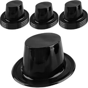 20 Pcs Kids Plastic Top Hats Bulk Tuxedo Costume Hat Dress Up Black Magician Hat for Child Cosplay Stage Performance