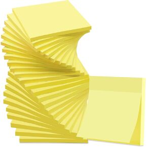 (24 Pack) Sticky Notes 3x3 in Yellow Sticky Pads, Strong Adhesive, Clean Removal, Recyclable, Self-Stick Note Pads Easy to Post for Home, Office, Notebook