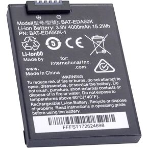 Power Replacement Battery for Honeywell ScanPal EDA50K BAT-EDA50K-1 EDA51K EDA51K-0 BAT-EDA50K EDA50KP EDA50KP-0 EDA50K-0 50176083-001 EDA51K-1 EDA50KP-3 Battery 3.8V 4000mAh/15.2Wh