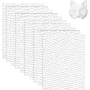 10 Sheets White Fursuit Eye Plastic Mesh 1mm Therian Eye Mesh Waterproof Printable PVC Plastic Eye Mesh Sheet for Furry Cosplay Props Fursuits Handicrafts Making, 11.8in x 7.87in