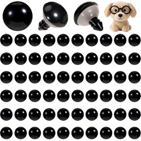 60Pcs 15mm Safety Eyes, Spiral Black Plastic Safety Eyes Crafts Safetys Eye with Washers for Bear Doll Puppet Plush Animal DIY Craft
