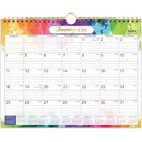 2026 Calendar - 2026 Wall Calendar 12 Months, from Jan.2026 - Dec.2026, Calendar 2026, Monthly Calendar with Julian Date, 11 x 8.5 in, Twin-Wire Binding, Great for Hanging on The Wall, Color Design