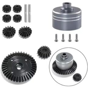 RC Car Parts Compatible with Tamiya for TT02 for TT02B 1/10 RC Car Parts Accessories Metal Differential Case Steel Spur Gear Main Gear Set(Red)