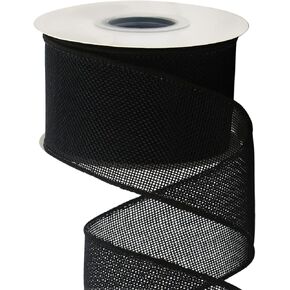 Black Burlap Ribbon for Crafting — 3 Inch x 10 Yards Burlap Wired Ribbon for Christmas Home Decor Gift Wrapping DIY Crafts Wedding Bow Making Wreath