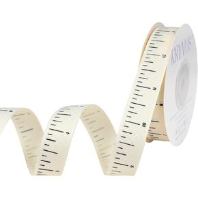 Ruler Ribbon Teacher Themed 5/8 Inch x 12 Yards Measuring Tape Ribbon for Teacher Gifts, School Themed Crafts & Back to School Decorations Supplies