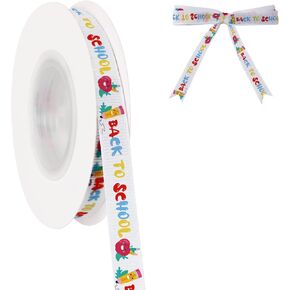 Back to School Ribbon for Gift Wrapping 10 Yard 3/8 Inch Pencil School Theme Ribbons for Crafts Sewing Flower Bouquet First Day of School Decorations Party Supplies Preschool Kindergarten