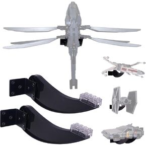 (2 Packs) Wall Mounts for LEGO 10327 Icons Dune Atreides Royal Ornithopter, 10300 Time Machine, for Helmet, Head, Mask sets, Plane Building Block kits etc. Adjustable angle brackets, wall mounts only.