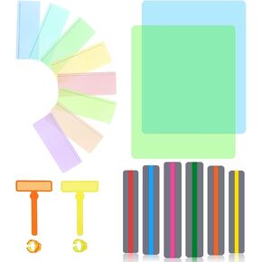 20 Pcs Guided Reading Strips Set Dyslexia Tools for Kids with 4 Sizes Reading Tracker Children's Reading Guide Strips Teacher Educational Classroom Supplies (Colour Sets)