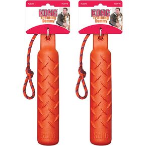 KONG Training Dummy Rope Bumper Dog Toy - Durable Floating Retriever for Fetch & Training - 2 Pack (Orange, Large)
