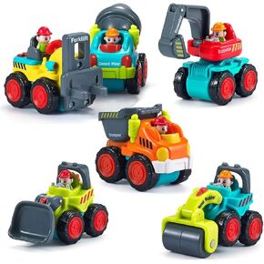 Hola Toys for 1 2 2 عامًا هدية عيد ميلاد-6 PCS 4WD تعمل بالاحتكاك الشاحن