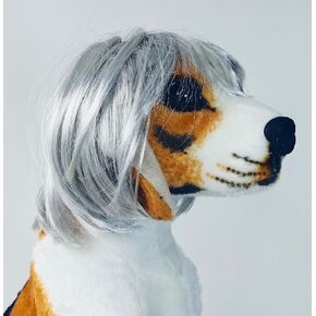 الباروكات أسود مستقيم الكلب للزي الصغير الكلب الكبير الكبير ، DIY cuttable pet cat cats for cosplay ، cat cate ، alloween ، المهرجانات