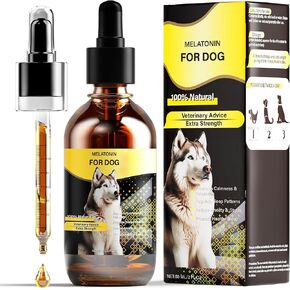 Melatonin for Dogs, Safe & Effective Dog Melatonin Liquid to Sleep & Calming, Nature Way to Anxiety Relief & Sleep Aid for Dog, Regulates Sleep Patterns for Dogs