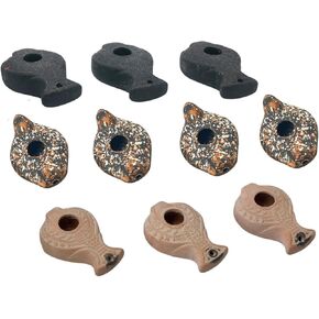 10 Replica Ancient Clay Oil Lamps with Wicks - Herodian Holy Land Lamps for Olive Oil - Biblical Judaica/Christian Holy Water for Ceremonies, Prayer & Decor
