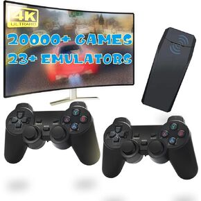 Retro Game Console, Built in 30000 Games, 9 Emulators, Plug & Play Video Game Console 4K HDMI Output for TV with Dual 2.4G Controllers for Kids Boys & Girls (64G)