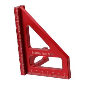 NUOBESTY Woodworking Triangle Ruler 45 90 Degree Angle Measuring Ruler Gauge for Carpenter