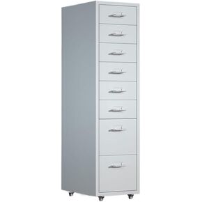 File Cabinet 8 Layers of Large-Capacity Metal File Cabinet Multifunctional File Data Organizing Cabinet Office Storage Drawer Cabinet Filing Cabinets(Pink) (White)