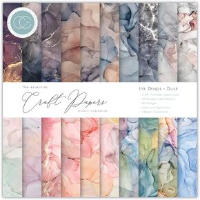 Craft Consortium Ink Drops-Dusk, 20 Designs Double-Sided Paper Pad 6"X6" 40/Pkg