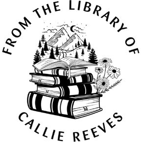Pickled Stamps from The Library of | Ex Libris Mountain Book Stamp This Belongs to Personalized Custom Monogram Rubber Self-Inking Wood Handle (Mountain), Black Ink