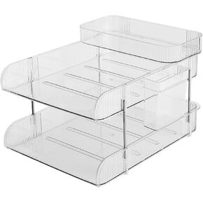 4 منظم ورق أكريليك مع حامل قلم رصاص ودرج أعلى ، صينية رسائل ، منظم ملفات مكتب ، منظم المكاتب لرسالة ، ملف A4 Office ، كتب in Kuwait