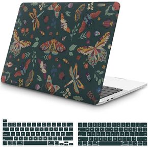 iCasso for MacBook Pro 13 inch Case M2 2025, 2024-2016 A2338 M1 A2251 A2289 A2159 A1989 A1708 A1706, Slim Anti-Scratch Protective Plastic Hard Shell Case+Keyboard Cover for Mac Pro 13''-Pink Floral