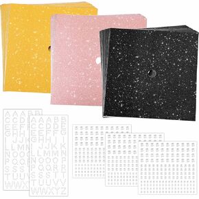 TaoBary 30 Pcs Glitter Graduation Cap Topper Self Adhesive Graduation Cap Decoration with 5 Pcs Letter Alphabet Sticker for Grad Hat Craft DIY(Black, Gold, Rose Gold)