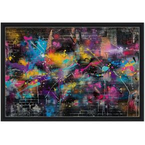 Neon Night Sky | Colored Walls Series | Vibrant Abstract Canvas | Modern Wall Art with Urban Night Energy Size 50x75 cm / 20x30″