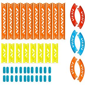 Replacement Curve Track Set Pieces for Hot Wheels 48-Piece Pack Straight & Curve Track Set, Connectors Included, 18-Feet of Track, Bundle