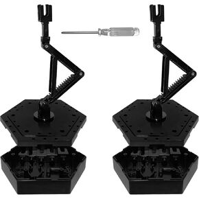 Action Base with Storage Base Gundam Model Stand Compatible with MG 1/100,HG,and RG 1/144 Scale Gundam Figure Models (2PCS Black)