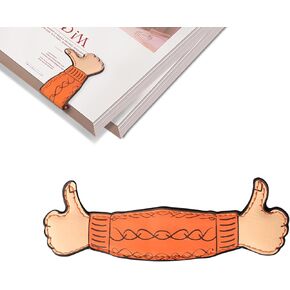 3 Pack Funny Magnetic Thumbs Up Bookmarks – Cute & Durable Leather Bookmark Page Markers, Strong Hold, Perfect for Book Lovers, Students & Office Use