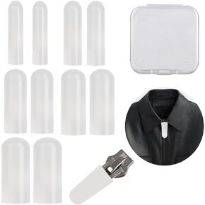 10 Pcs Zipper Covers Protector Guards for Laundry – Protects from Washer & Dryer Scratches and Noise (White, Fits #3 to #15 Zipper Sliders)
