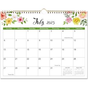 2025-2026 Calendar - 2025-2026 Wall Calendar, July 2025 - June 2026, 14.5" x 11.5", 12 Month Hanging Calendar, Twin-Wire Binding + Hanging Hook + Thick Paper, Floral