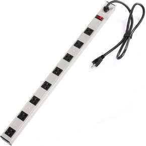 Inland Products 8 Outlet Aluminum Power Strip Silver (03197)