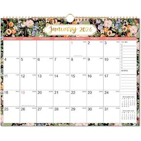 2026 Calendar - 2026 Wall Calendar, Jan. 2026 - Dec. 2026, 14.8" x 11.4", 12 Months Wall Calendar 2026 with Premium Paper, Strong Twin-Wire Binding, Excellent for Planning/Convenient Life - Fruity/Floral